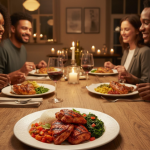 Harissa Chicken with sadza at the meal table - www.soulfusionkitchen.com